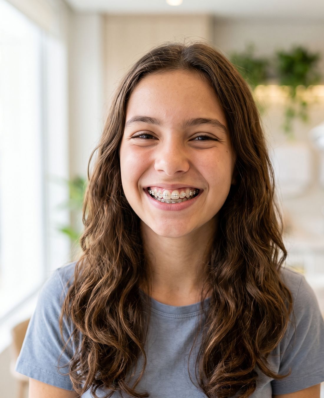 Adolescente com aparelho